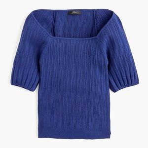 J Crew Square Neck Sweater with Blouson Sleeves